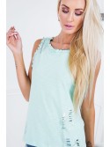 Tricou dama cu decupaj pe spate, menta ZZ1095 - Magazin online - Boutique